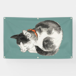 SLEEPENDE CAT JAPANESE WOODBLOCK PRINT Banner