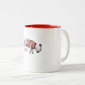 SLEEPENDE DOG 2 Tone Coffee Mok. 2 maten Tweekleurige Koffiemok (Voorkant rechts)