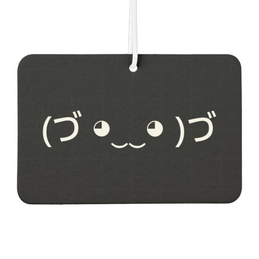 Sleepende emoticon (づ ◕ ‿ ◕) づ Japanse Kaomoji Air Luchtverfrisser (Voorkant)