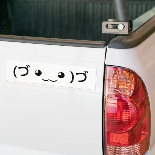 Sleepende emoticon (づ ◕ ‿ ◕) づ Japanse Kaomoji Bumpersticker (Op Truck)