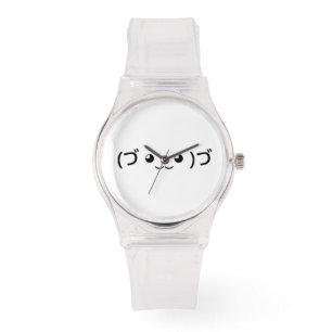 Sleepende emoticon (づ ◕ ‿ ◕) づ Japanse Kaomoji Horloge