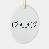 Sleepende emoticon (づ ◕ ‿ ◕) づ Japanse Kaomoji Keramisch Ornament (Rechts)