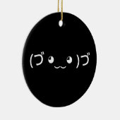 Sleepende emoticon (づ ◕ ‿ ◕) づ Japanse Kaomoji Keramisch Ornament (Rechts)