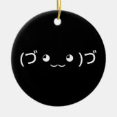 Sleepende emoticon (づ ◕ ‿ ◕) づ Japanse Kaomoji Keramisch Ornament (Voorkant)