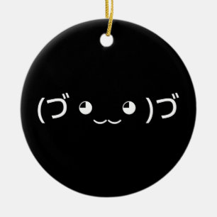 Sleepende emoticon (づ ◕ ‿ ◕) づ Japanse Kaomoji Keramisch Ornament