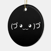 Sleepende emoticon (づ ◕ ‿ ◕) づ Japanse Kaomoji Keramisch Ornament (Links)