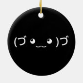 Sleepende emoticon (づ ◕ ‿ ◕) づ Japanse Kaomoji Keramisch Ornament (Achterkant)