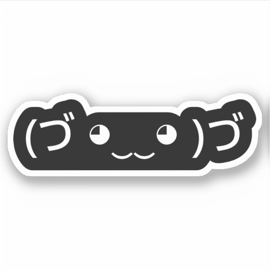 Sleepende emoticon (づ ◕ ‿ ◕) づ Japanse Kaomoji Sti Sticker (Voorkant)