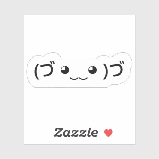 Sleepende emoticon (づ ◕ ‿ ◕) づ Japanse Kaomoji Sti Sticker (Vel)