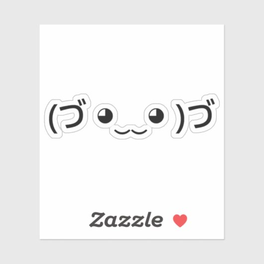 Sleepende emoticon (づ ◕ ‿ ◕) づ Japanse Kaomoji Sticker (Vel)