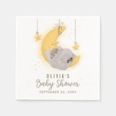 Sleepende Teddy Bear Moon Stars Neutraal Baby show Servet (Voorkant)