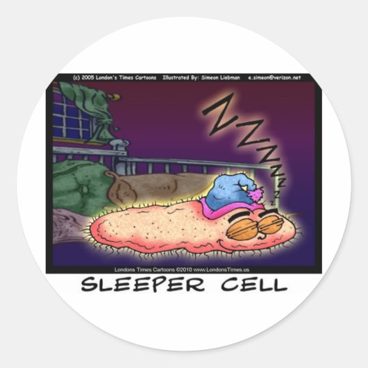 Sleeper Cell Grappige Cadeaus T-shirts & Verzamel Ronde Sticker (Voorkant)