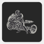 Sleepfiets Vierkante Sticker (Voorkant)