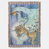SLEEPHOLLOW, UNICORN THROW BLANKET Blue Deken (Voorkant Verticaal)
