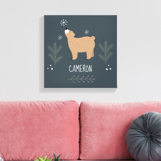 Sleepig Beer Canvas Afdruk (Insitu (Woonkamer))