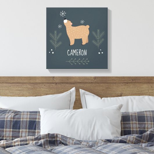 Sleepig Beer Canvas Afdruk (Insitu (Slaapkamer))