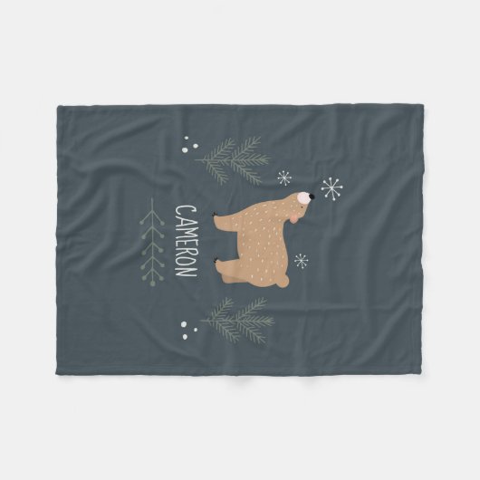 Sleepig Beer Fleece Deken (Voorkant (Horizontaal))