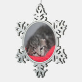 Sleepig kat tin sneeuwvlok ornament (Rechts)