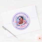 Sleeping African American Baby Girl Seashell Ronde Sticker (Envelop)