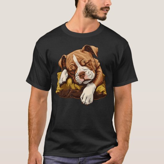 Sleeping American Staffordshire Terrier Puppy T-shirt (Voorkant)
