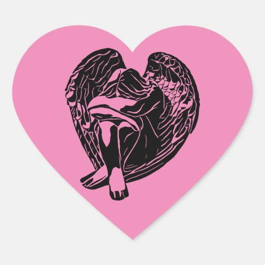 Sleeping Angel Girl Fantasy religieuze abstracte k Hart Sticker (Voorkant)