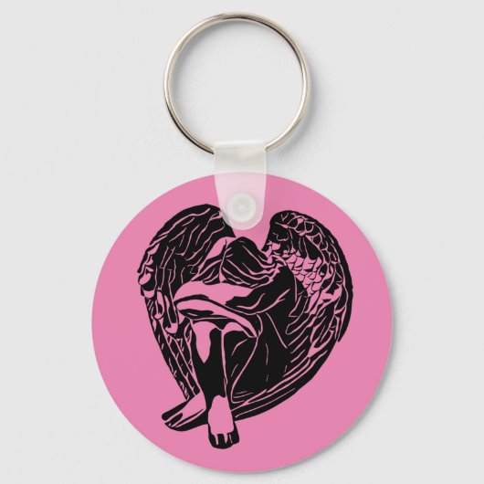 Sleeping Angel Girl Fantasy religieuze abstracte k Sleutelhanger (Voorkant)