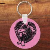 Sleeping Angel Girl Fantasy religieuze abstracte k Sleutelhanger (Voorkant)
