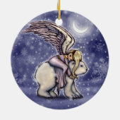 Sleeping Angel op Polar Beer Kerstkunst Keramisch Ornament (Achterkant)