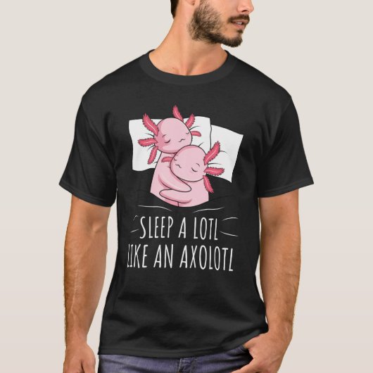 Sleeping Axolotl Lover Pyjamas Napping T-shirt (Voorkant)