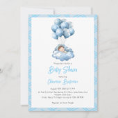 Sleeping Baby Clouds Boy Baby shower Kaart (Voorkant)