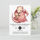 Sleeping Baby Dragon with Teddy Birthday Kaart (Staand voorkant)
