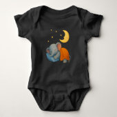 Sleeping Baby Elephant Under the Moon – Cute Dream Romper (Voorkant)