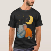 Sleeping Baby Elephant Under the Moon – Cute Dream T-shirt (Voorkant)