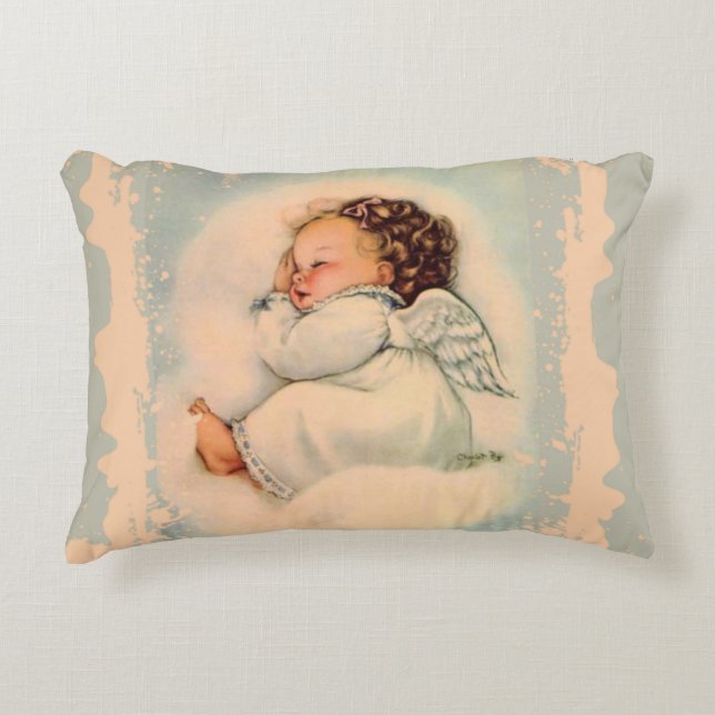 Sleeping Baby Girl Angel  Decoratief Kussen (Voorkant)