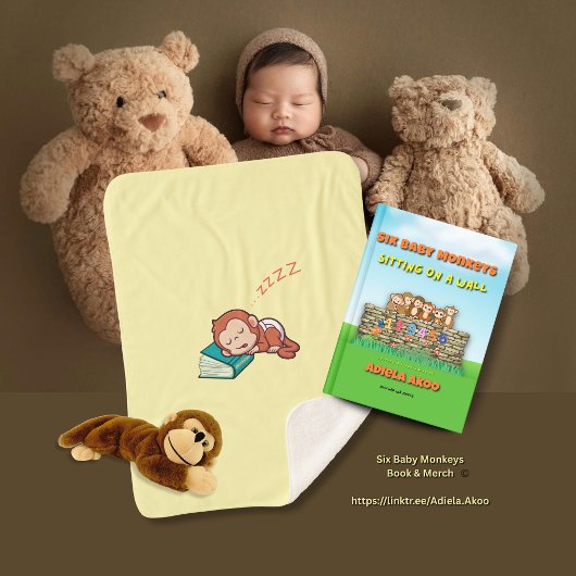 Sleeping Baby Monkey Blanket beroemd gemaakt door  Sherpa Deken