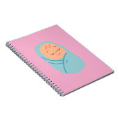 Sleeping Baby Swaddled in Blue Notitieboek (Rechterzijde)