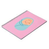 Sleeping Baby Swaddled in Blue Notitieboek (Linkerzijde)