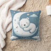 Sleeping Bear Personalized Baby Name  Kussen (Deken)