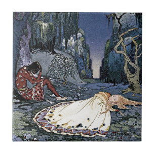 Sleeping Beauty Princess  French Illustrati Tegeltje