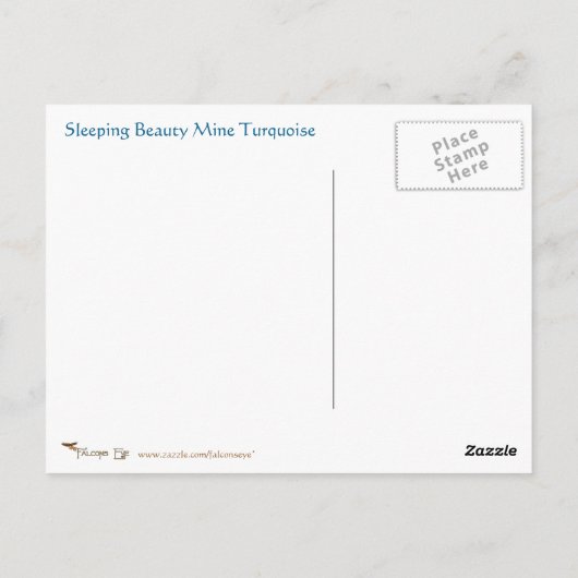 Sleeping Beauty Turquoise Briefkaart (Achterkant)