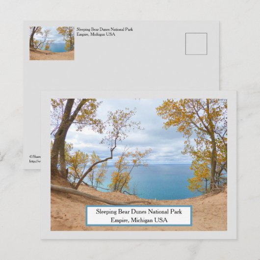 Sleeping Beer Dunes, Lake Michigan / Herfstrust Briefkaart (Voorkant / Achterkant)