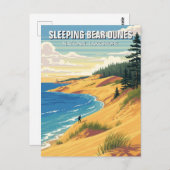 Sleeping Beer Dunes Michigan Reizen Briefkaart (Voorkant / Achterkant)