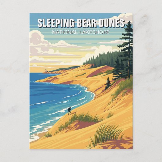 Sleeping Beer Dunes Michigan Reizen Briefkaart (Voorkant)