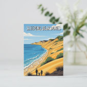Sleeping Beer Dunes Michigan Reizen Briefkaart (Staand voorkant)