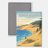 Sleeping Beer Dunes Michigan Reizen Magneet (Voorkant / Achterkant)