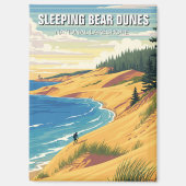 Sleeping Beer Dunes Michigan Reizen Magneet (Voorkant)