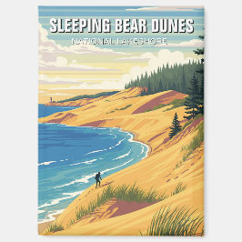 Sleeping Beer Dunes Michigan Reizen Magneet