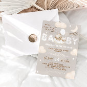 Sleeping Beer Neutral Balloons Baby shower Kaart