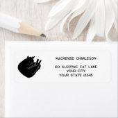 Sleeping Black Cat Return Address Label (Insitu)