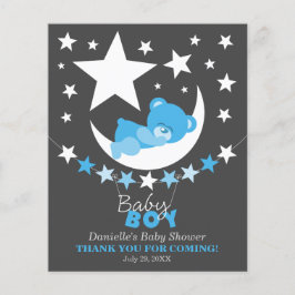 Sleeping Blue Boy Teddy Bear Party Favor Dank je